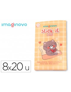 Notas adhesivas imaginovo stick it! notebook 160 notas adhesivas osito tamaños surtidos