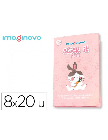 Notas adhesivas imaginovo stick it! notebook 160 notas adhesivas conejito tamaños surtidos