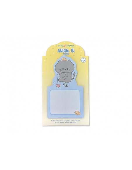 Bloc notas adhesivas imaginovo bunny con soporte 20 hojas gato azul 60x125 mm Bloc notas adhesivas imaginovo bunny con soporte 20 hojas gato azul 60x125 mm