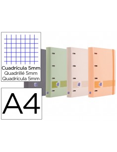 Carpeta 4 anillas oxford europeanbinder tapa extradura din a4 + recambio 120h cuadro 5 mm boreal + indices