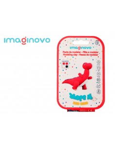 Pasta para modelar imaginovo de secado al aire set de colores surtidos con instrucciones dinosaurio rojo