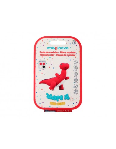 Pasta para modelar imaginovo de secado al aire set de colores surtidos con instrucciones dinosaurio rojo
