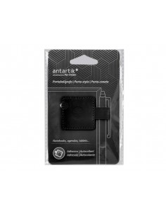 Portaboligrafo autoadhesivo antartik para cuaderno note con elastico hasta 15 mm grosor 1mm negro