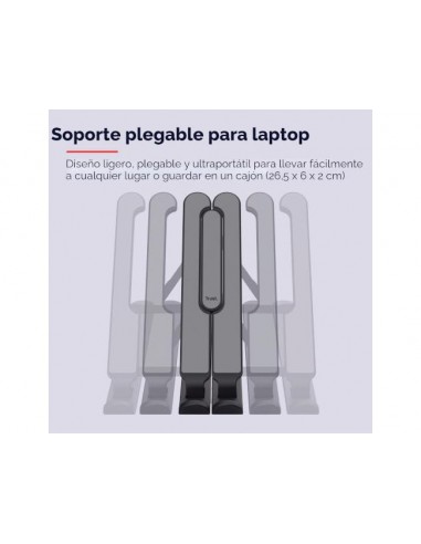 Soporte elevador trust primo para portatil 16/' ajustable 6 alturas color negro