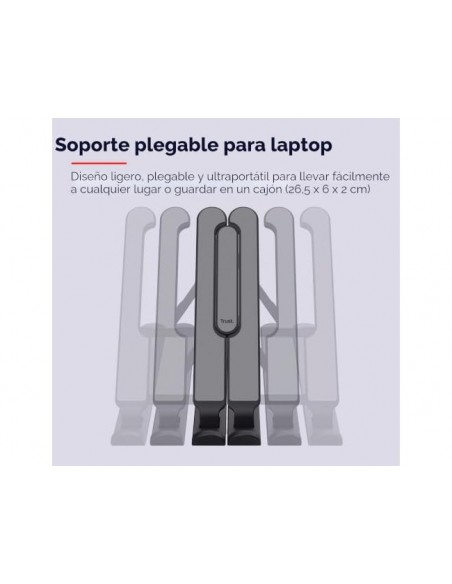 Soporte elevador trust primo para portatil 16/' ajustable 6 alturas color negro Soporte elevador trust primo para portatil 16/' ajustable 6 alturas color negro