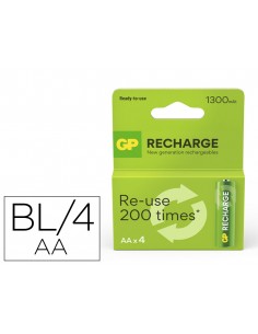 Pila gp recargable aa 1300 mah blister de 4 unidades