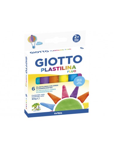 Plastilina giotto fluor caja de 6 unidades colores surtidos