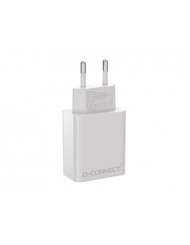 Cargador de pared q-connect usb-a y usb-c 20 w blanco