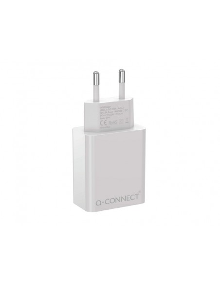 Cargador de pared q-connect usb-a y usb-c 20 w blanco