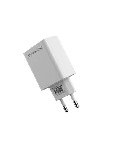 Cargador de pared q-connect usb-a y usb-c 20 w blanco