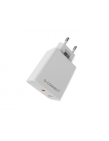Cargador de pared q-connect usb-a y usb-c 20 w blanco