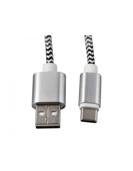 Cable usb-c a usb-a q-connect nailon longitud 1m blanco Cable usb-c a usb-a q-connect nailon longitud 1m blanco