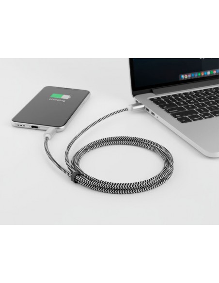 Cable usb-c a usb-a q-connect nailon longitud 1m blanco Cable usb-c a usb-a q-connect nailon longitud 1m blanco