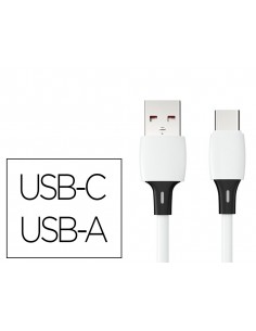 Cable usb-c a usb-a q-connect pvc longitud 1m blanco