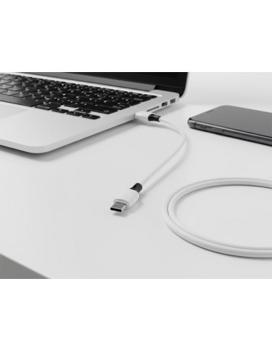 Cable usb-c a usb-a q-connect pvc longitud 1m blanco