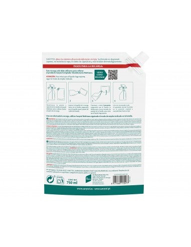 Limpiador desinfectante sanytol multiusos aroma eucalipto bote de 750 ml