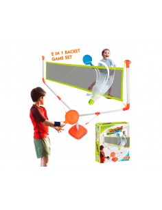 Raquetas kingsport con red 2 en 1 tenis y badminton +3 años