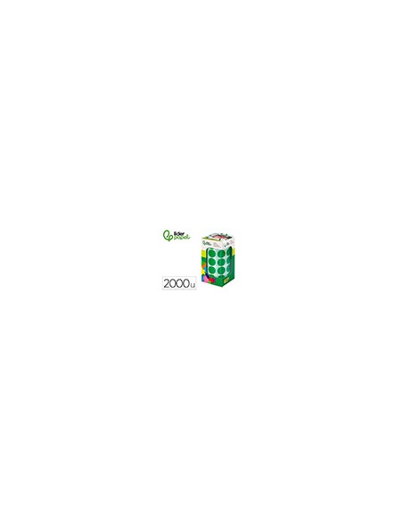 Gomets liderpapel autoadhesivo circulos 20 mm verde rollo de 2000 unidades en caja de carton Gomets liderpapel autoadhesivo circulos 20 mm verde rollo de 2000 unidades en caja de carton