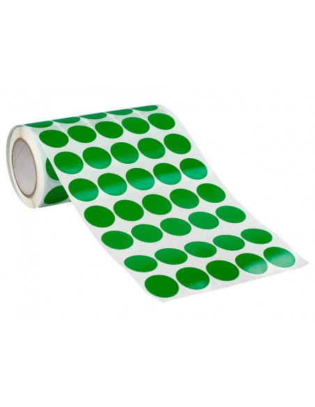 Gomets liderpapel autoadhesivo circulos 20 mm verde rollo de 2000 unidades en caja de carton Gomets liderpapel autoadhesivo circulos 20 mm verde rollo de 2000 unidades en caja de carton