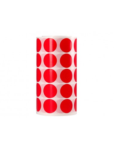 Gomets liderpapel autoadhesivo circulos 20 mm rojo rollo de 2000 unidades en caja de carton