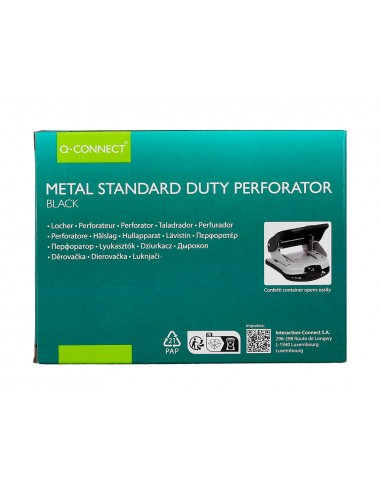 Taladrador q-connect kf14220 negro abertura 2,7 mm capacidad 30 hojas