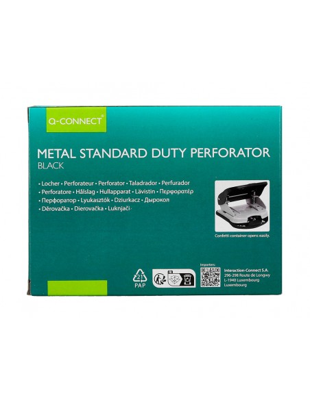 Taladrador q-connect kf14220 negro abertura 2,7 mm capacidad 30 hojas