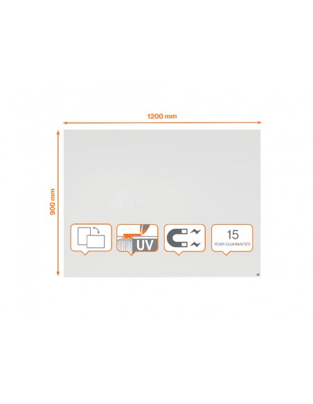 Pizarra blanca nobo infinity sin marco acero lacado magnetico 1200x900 mm