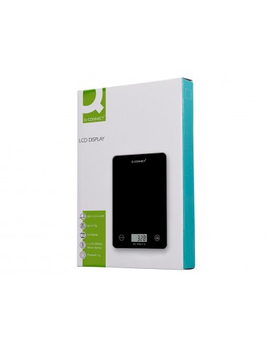 Bascula precision q-connect digital con pantalla lcd precision 1 g capacidad de 5 g a 5 kg 200x135x16 mm