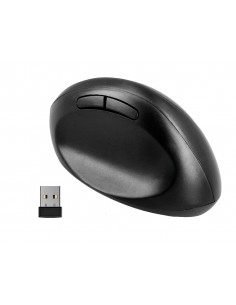 Raton q-connect optico inalambrico ergonomico vertical dpi 800/1200/1600 pila aa negro