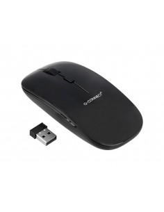 Raton q-connect optico inalambrico silencioso dpi 800/1200/1600 pilas aaa negro