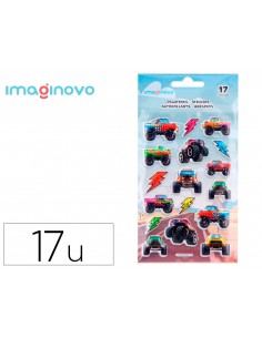 Pegatinas imaginovo kids carreras goma eva 190x105 mm en blister