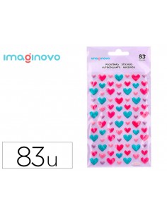 Pegatinas imaginovo corazones magic dreams con relieve 190x105 mm en blister