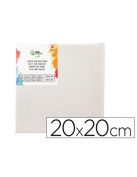 Bastidor liderpapel lienzo grapado trasero algodon 100% 20x20 cm gramaje 280g/m2