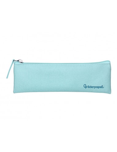 Estuche portatodo liderpapel plano estrecho una cremallera 200x60 mm azul celeste