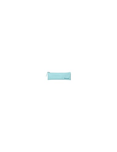Estuche portatodo liderpapel plano estrecho una cremallera 200x60 mm azul celeste