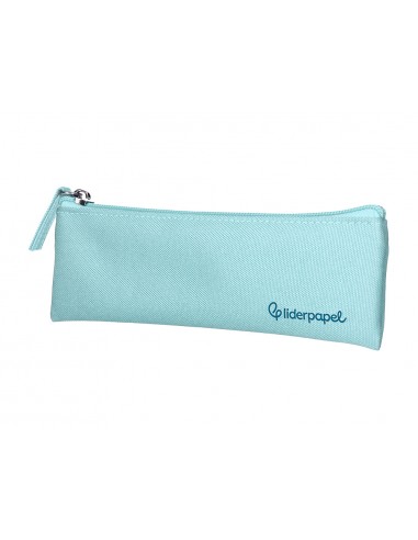 Estuche portatodo liderpapel plano estrecho una cremallera 200x60 mm azul celeste