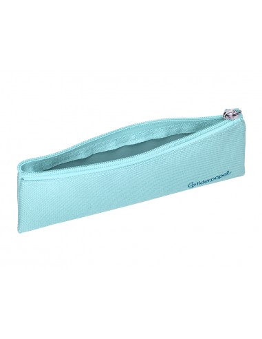 Estuche portatodo liderpapel plano estrecho una cremallera 200x60 mm azul celeste