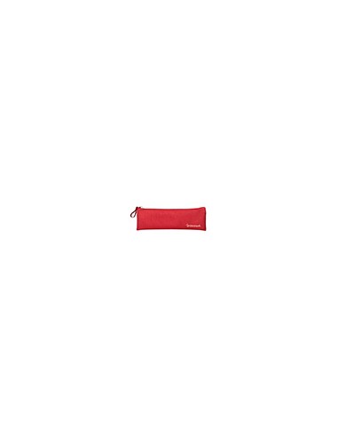Estuche portatodo liderpapel plano estrecho una cremallera 200x60 mm rojo