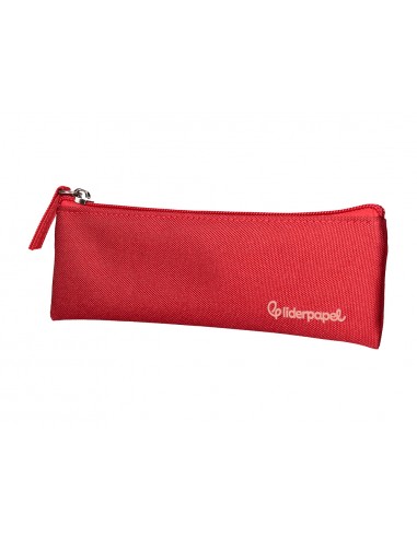 Estuche portatodo liderpapel plano estrecho una cremallera 200x60 mm rojo