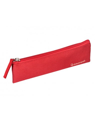 Estuche portatodo liderpapel plano estrecho una cremallera 200x60 mm rojo