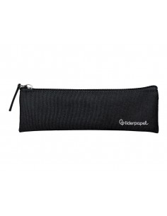 Estuche portatodo liderpapel plano estrecho una cremallera 200x60 mm negro