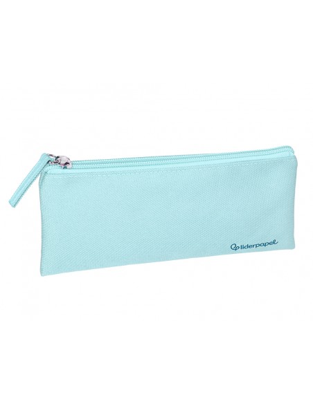 Estuche portatodo liderpapel plano ancho una cremallera 200x100 mm azul celeste