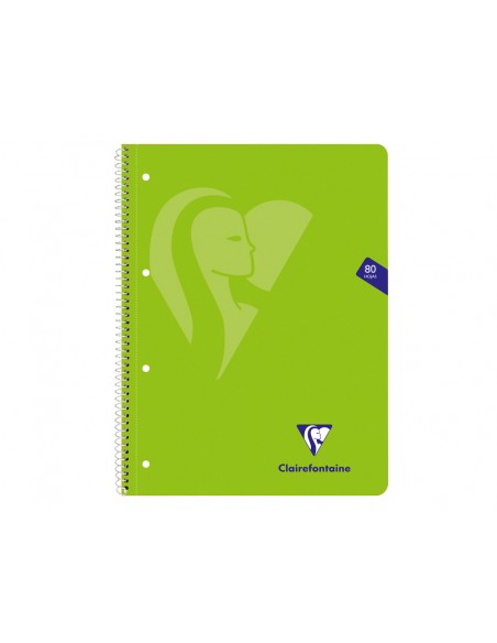 Cuaderno espiral clairefontaine tapa blanda din a4+ micro 80h 4 tal 90 gr cuadro 5 mm colores surtidos