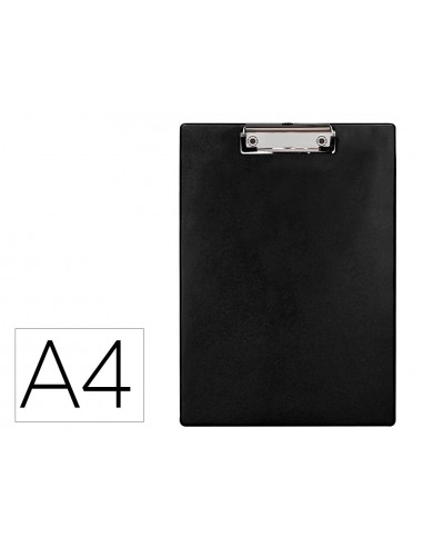 Portanotas q-connect plastico 50% reciclado din a4 negro grosor 2,1 mm