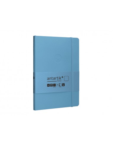 Cuaderno con gomilla antartik notes tapa blanda a5 hojas lisas azul claro 80 hojas 80 gr fsc