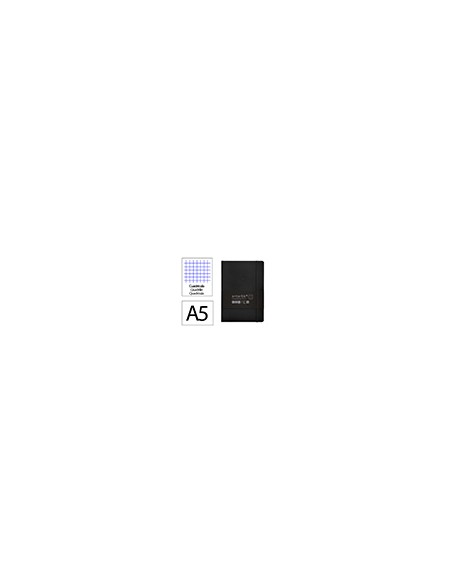 Cuaderno con gomilla antartik notes tapa blanda a5 hojas cuadricula negro 80 hojas 80 gr fsc