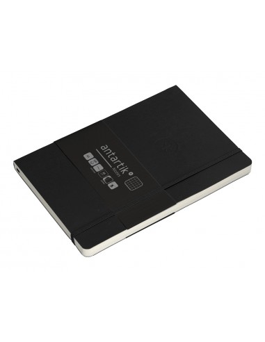 Cuaderno con gomilla antartik notes tapa blanda a5 hojas cuadricula negro 80 hojas 80 gr fsc