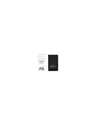 Cuaderno con gomilla antartik notes tapa dura a6 hojas rayas negro 100 hojas 80 gr fsc