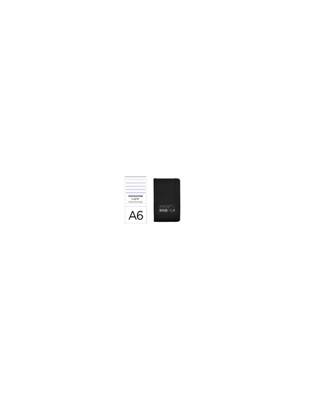 Cuaderno con gomilla antartik notes tapa dura a6 hojas rayas negro 100 hojas 80 gr fsc
