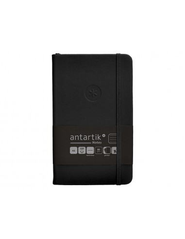 Cuaderno con gomilla antartik notes tapa dura a6 hojas rayas negro 100 hojas 80 gr fsc